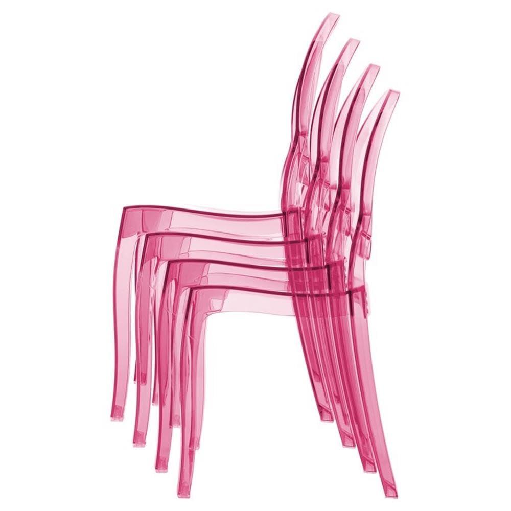 Modern Elizabeth Transparent Pink Polycarbonate Kids Dining Chair