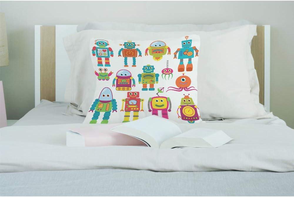 EKOBLA Watercolor Cactus Throw Pillow Cover Green Plants Succulent on Desert Exotic Blossom Cozy Square Cushion Case for Men Women Boys Girls Room Home Decor Cotton Linen 18x18 Inch