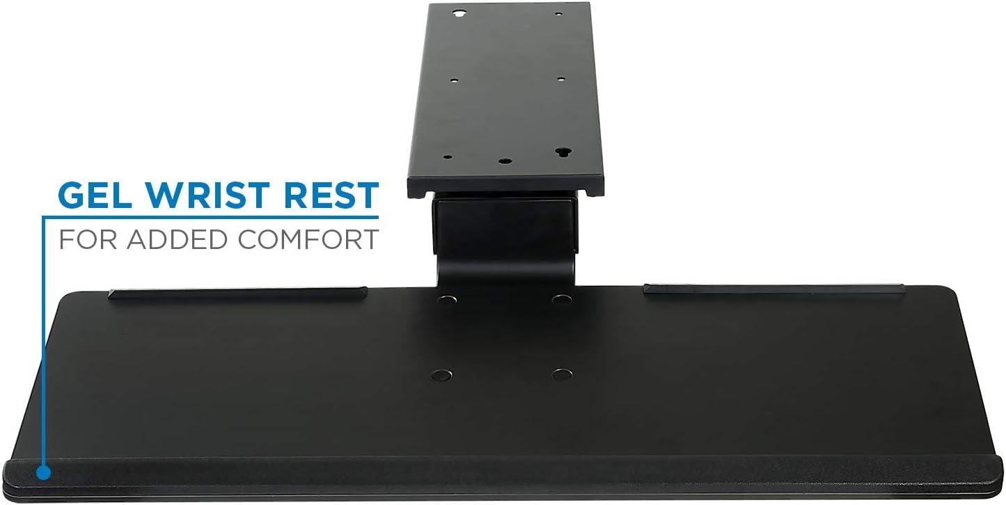 Mount-it Mount-It! Under Desk Keyboard Tray and Mouse Platform with Gel Wrist Pad, 17 inch Space Saving Track
