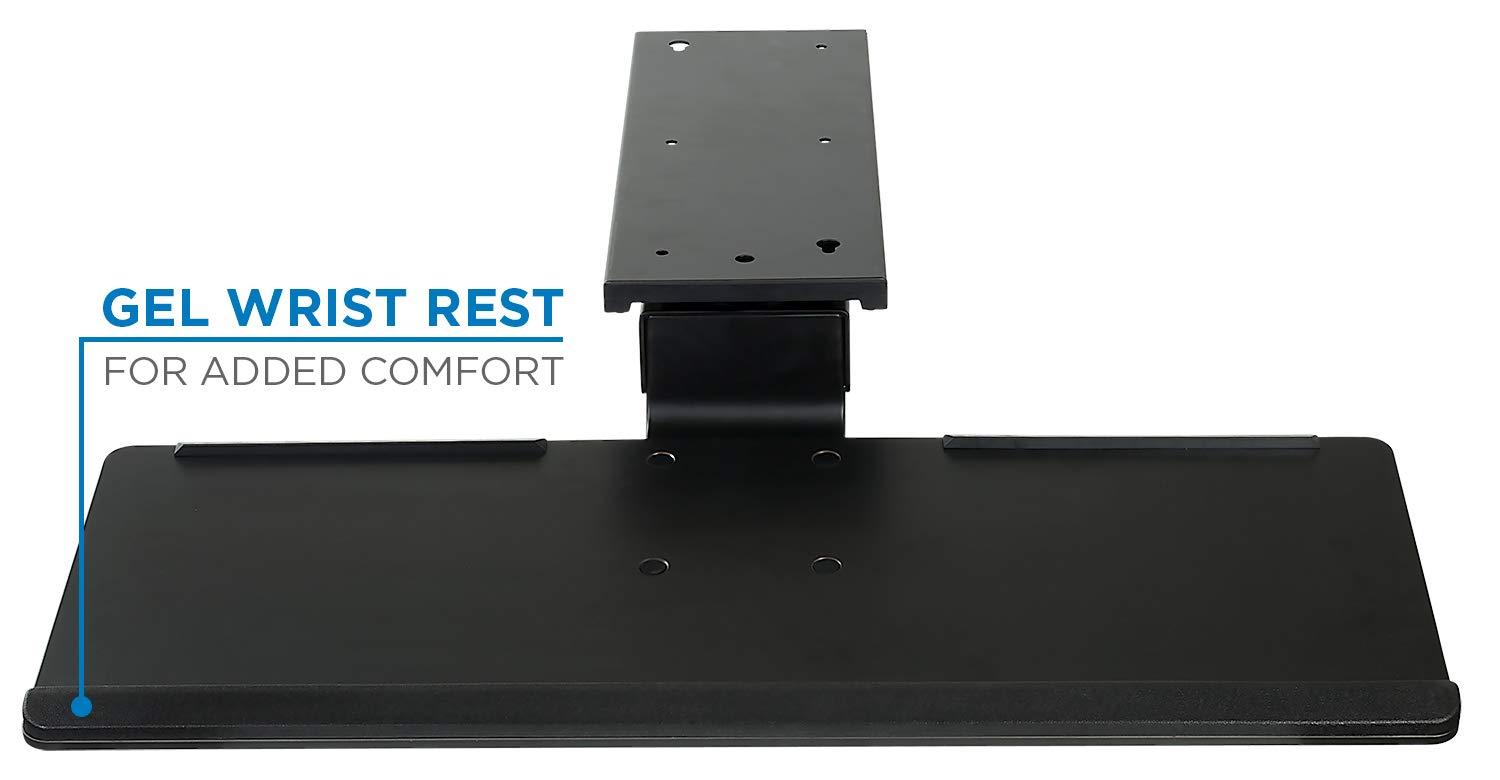 Mount-it Mount-It! Under Desk Keyboard Tray and Mouse Platform with Gel Wrist Pad, 17 inch Space Saving Track