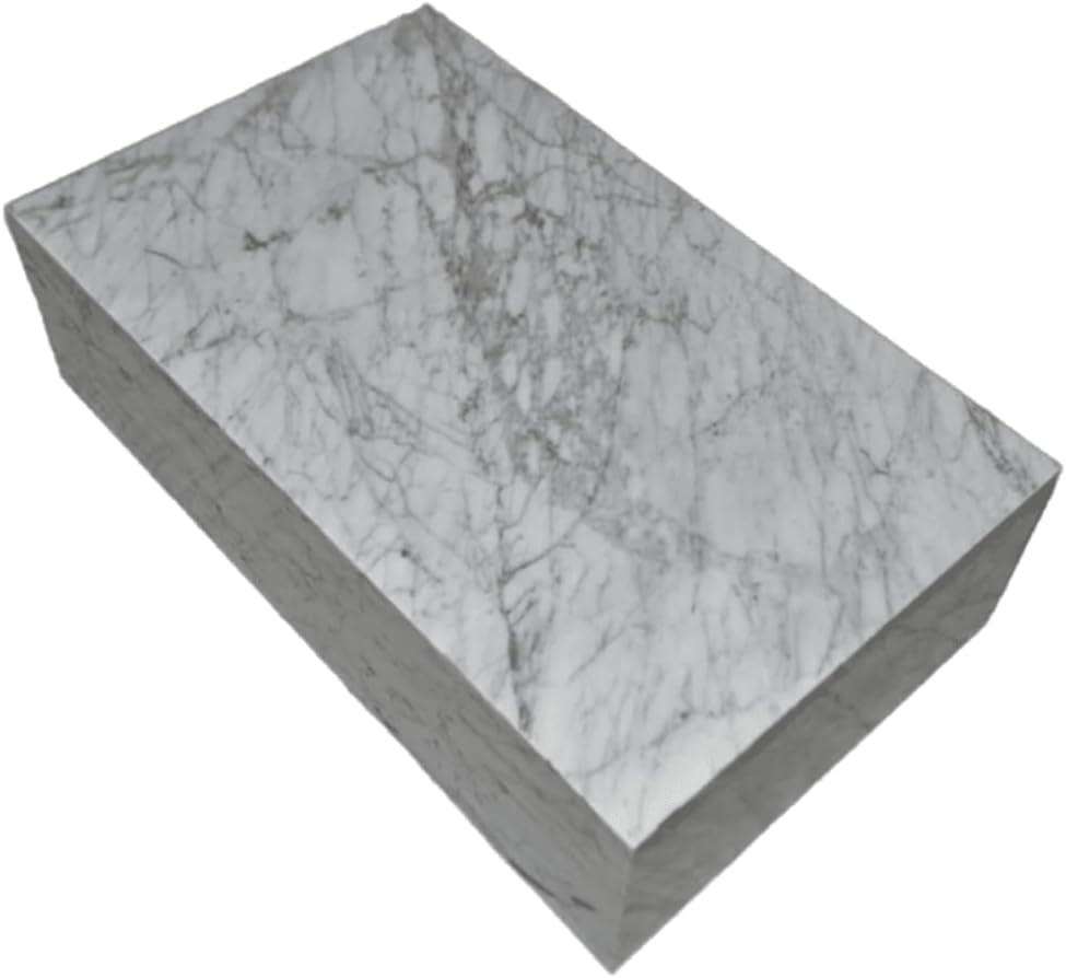 Genuine Marble Block Coffee Table - Carrara Marble