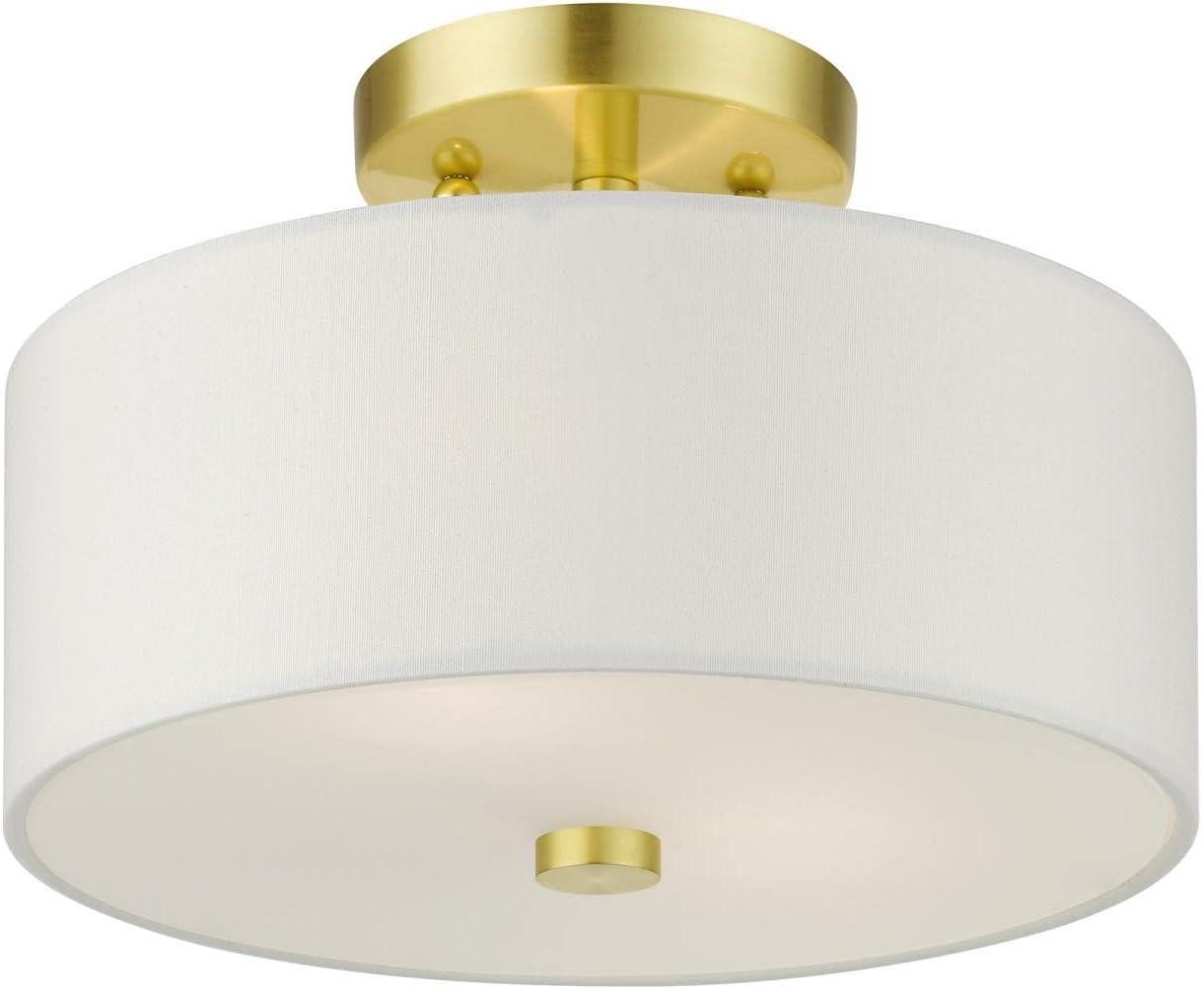 Livex Lighting Meridian 2 - Light Semi-Flush Mount in  Satin Brass