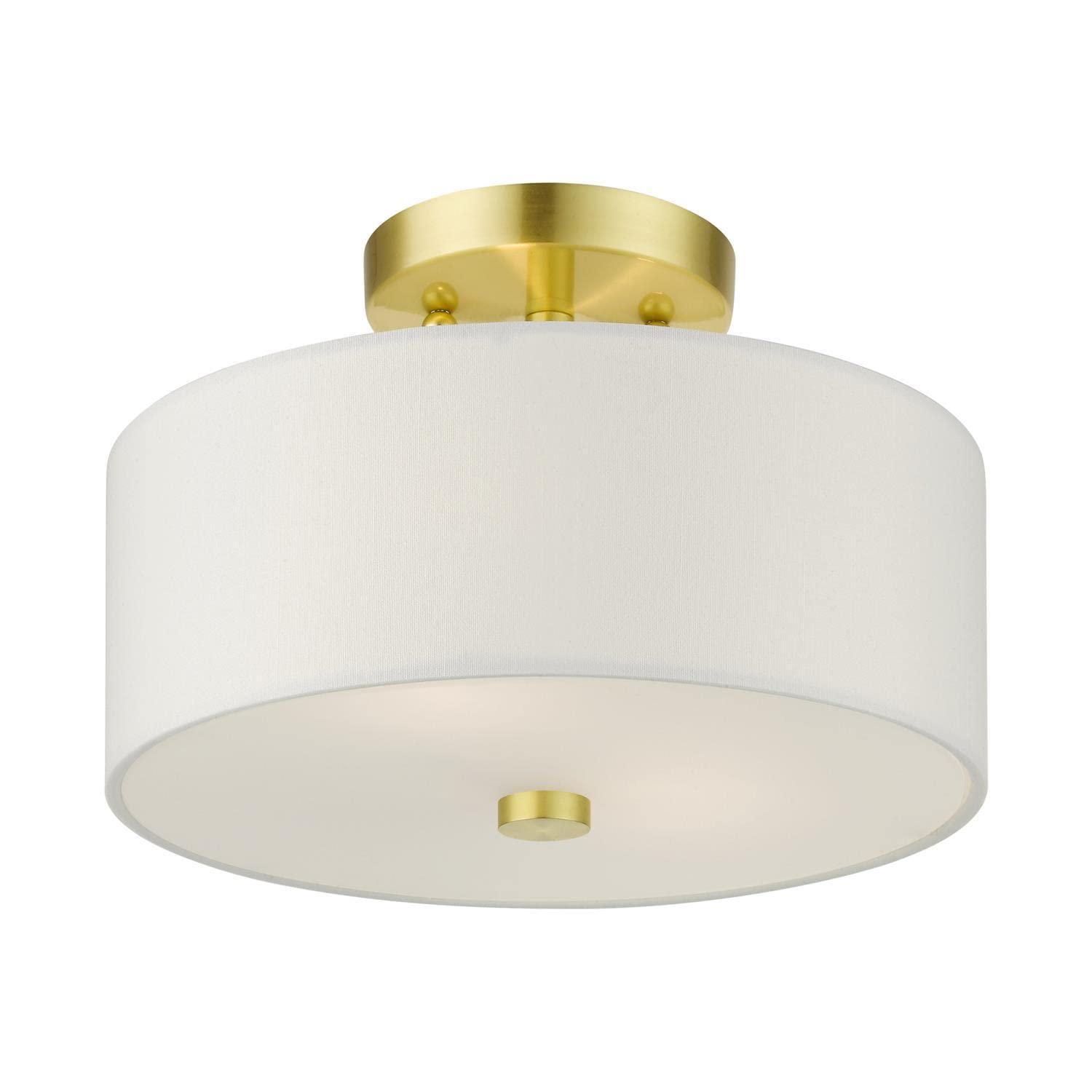 Livex Lighting Meridian 2 - Light Semi-Flush Mount in  Satin Brass