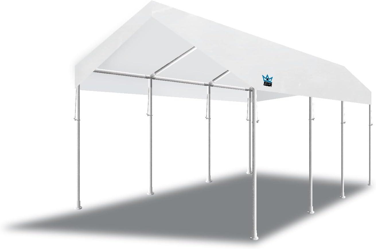 King Canopy Hercules 18ft x 27ft, 2-Inch Hammertone Steel Frame w/ buttons, 10-Leg Carport