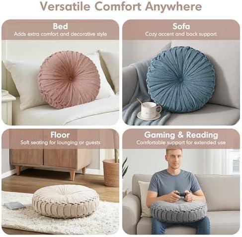 Intelligent Design Loretta Poly Chenille Round Floor Pillow Cushion