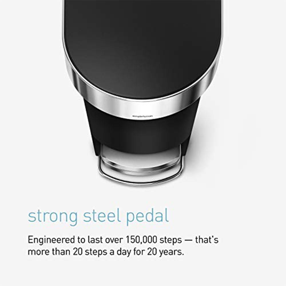 Simplehuman 40 Liter Slim Liner Rim Trash Can, White Plastic