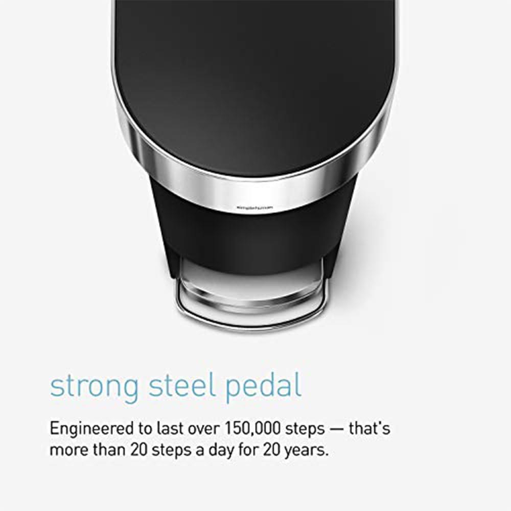 Simplehuman 40 Liter Slim Liner Rim Trash Can, White Plastic