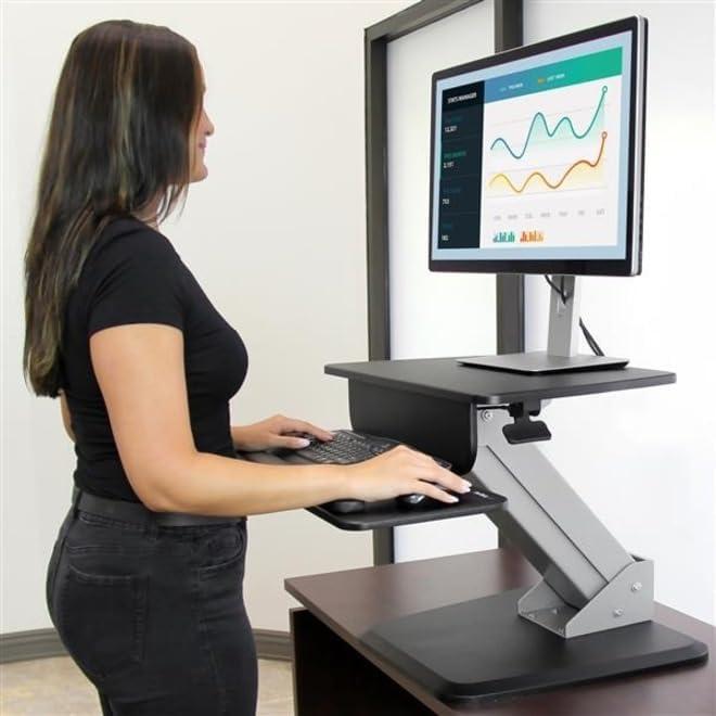 StarTech Sit-to-Stand Workstation w/Pneumatic Spring for One-Touch Adjustment