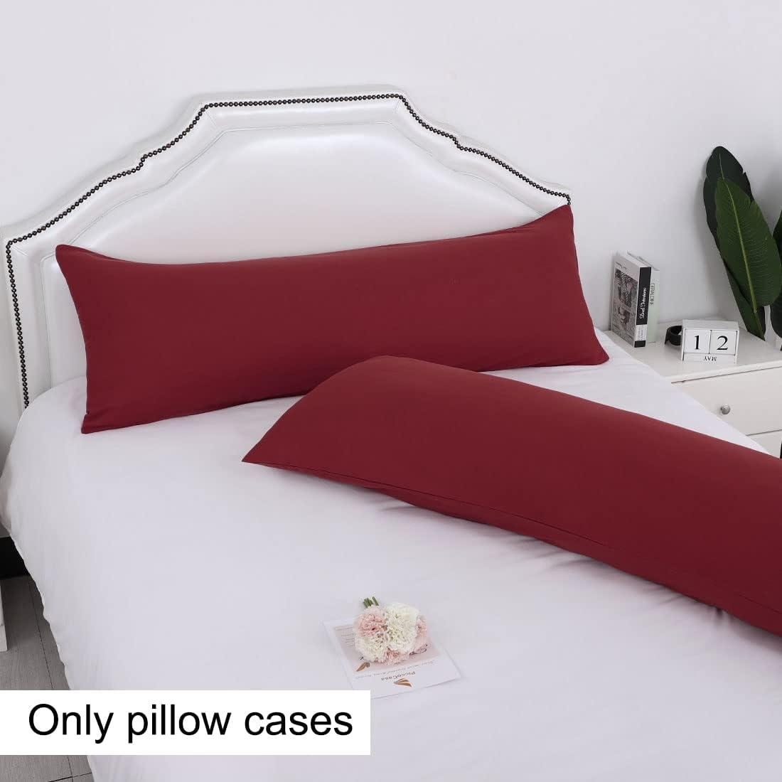 Burgundy Microfiber Envelope Closure Body Pillowcases Set