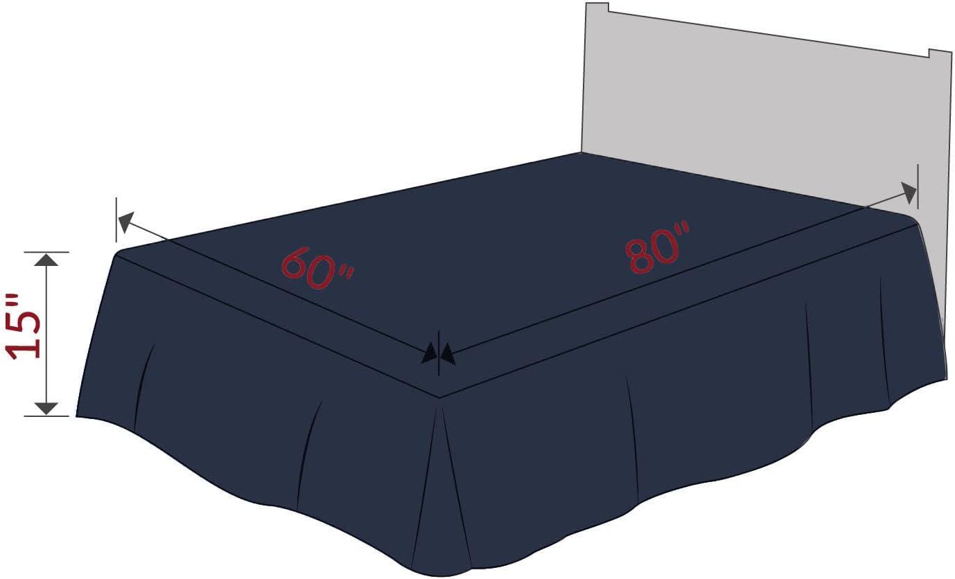 Nautica Solid Bedskirt 100% Cotton Fitted 15" Bed Skirt