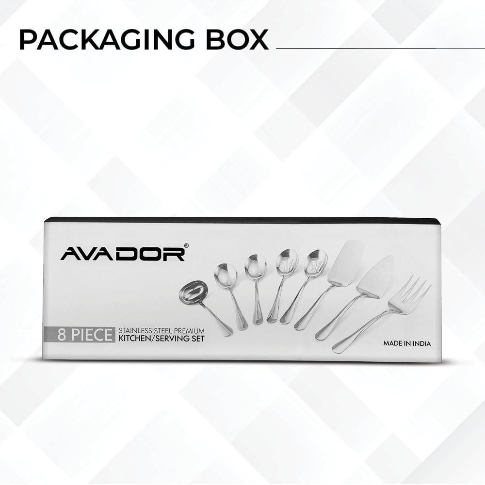 Avador Premium Stainless Steel 8-Piece Hostess Serving Utensil Set
