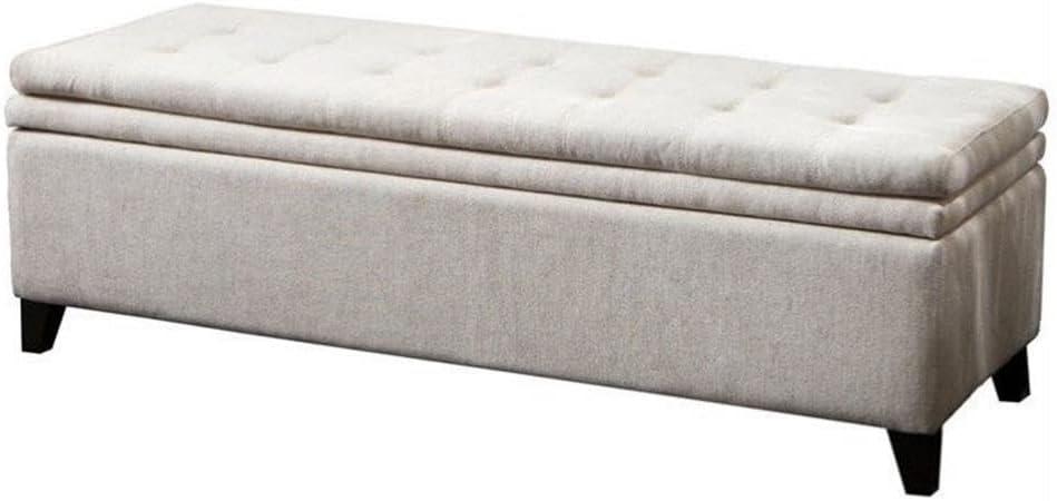 Brighton Linen Storage Ottoman Ivory - Christopher Knight Home