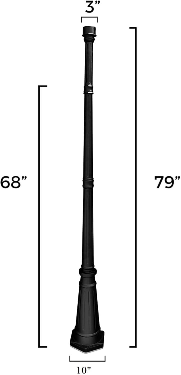 Gama Sonic 6.5-Foot Black Decorative Post with 3-Inch Fitter