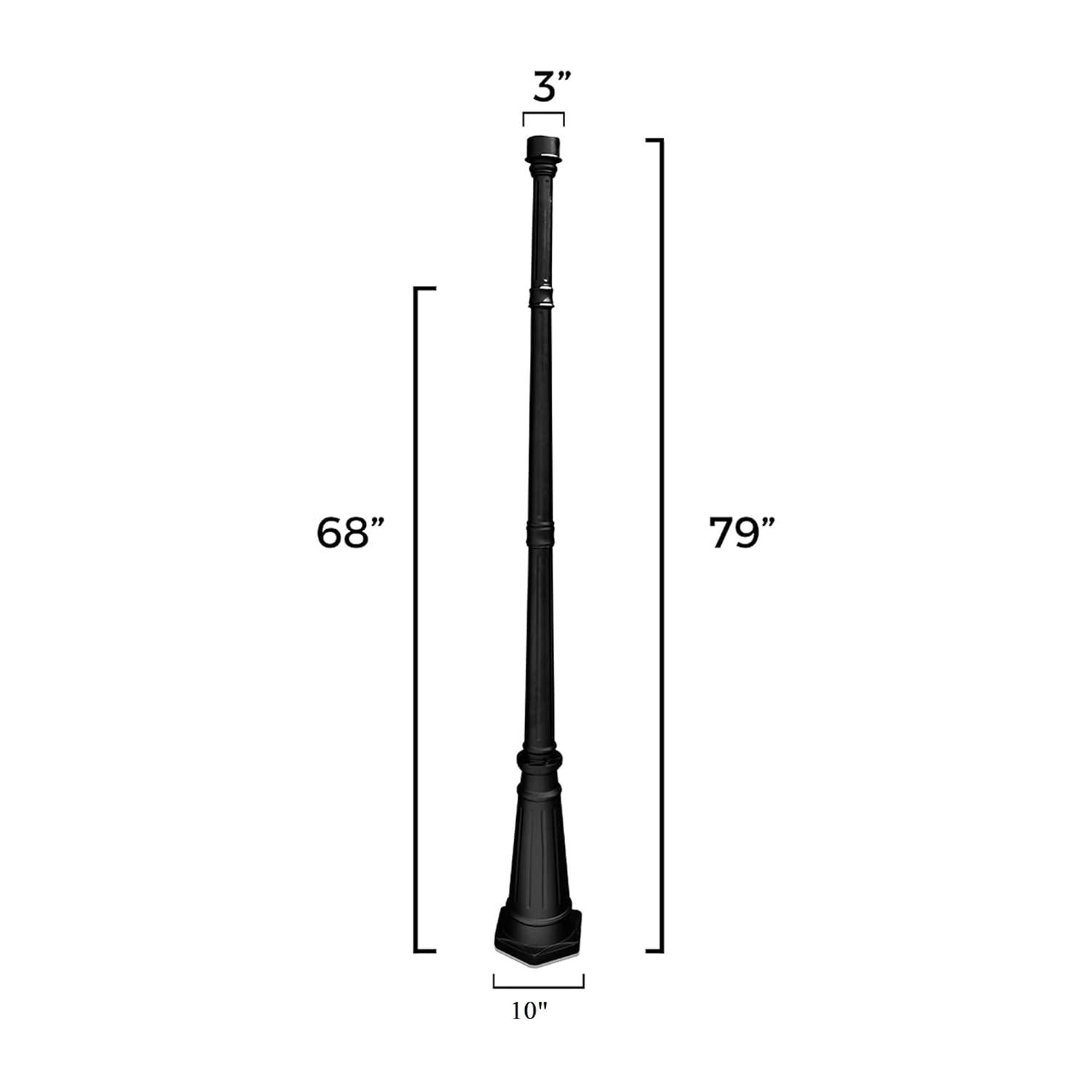 Gama Sonic 6.5-Foot Black Decorative Post with 3-Inch Fitter