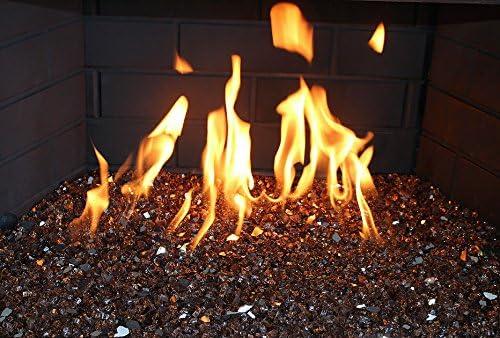 Black Reflective Fire Glass for Fire Pits, 20 lbs