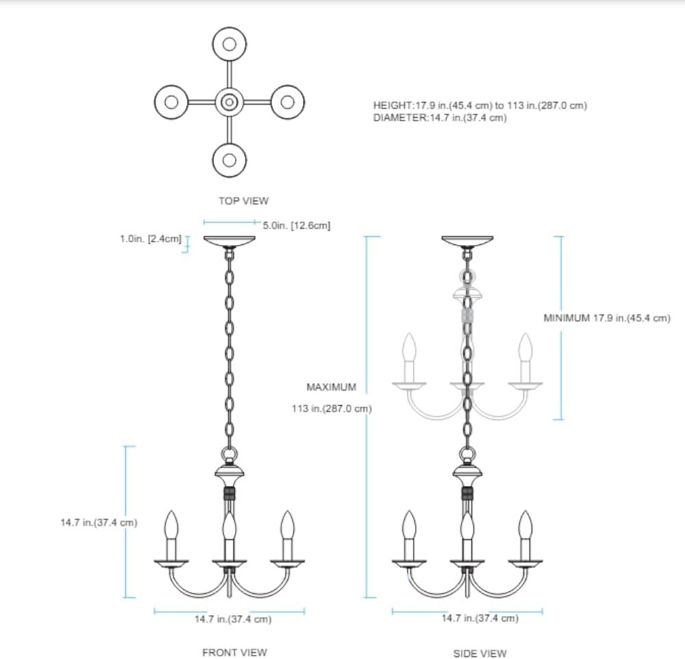 Lucid Lighting 4 -Light Oil-rubbed Bronze Transitional For Use in Bedrooms, Dining Rooms, Foyers, Kitchens, Living Rooms Chandelier