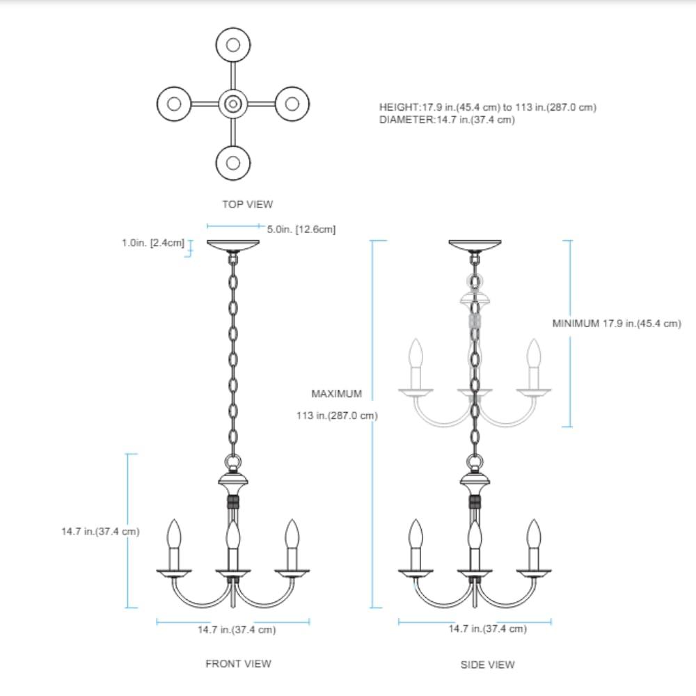 Lucid Lighting 4 -Light Oil-rubbed Bronze Transitional For Use in Bedrooms, Dining Rooms, Foyers, Kitchens, Living Rooms Chandelier
