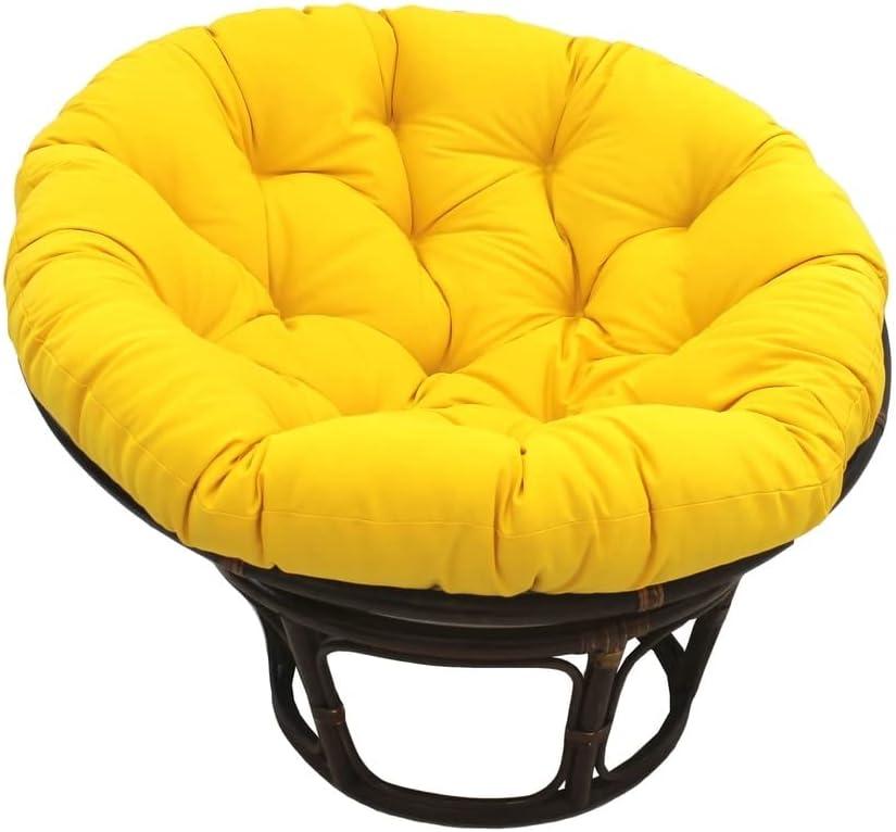 42" Rattan Papasan Chair with Solid Twill Cushion - International Caravan