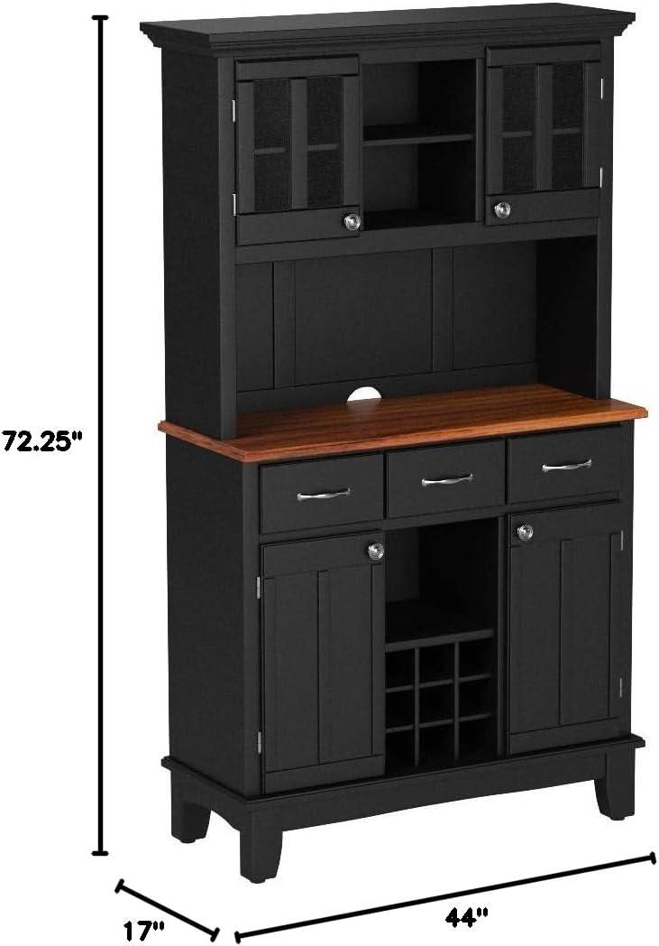 Homestyles Buffet of Buffets Wood Buffet with Hutch in Black