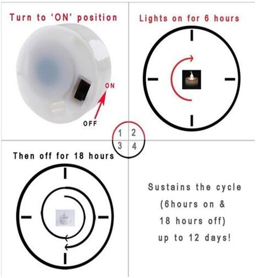 AGPTEK Timer No flicker Flameless LED Candles Battery-Operated Long Lasting Tealights for Wedding Holiday Party Home Decoration 24pcs(Warm White)
