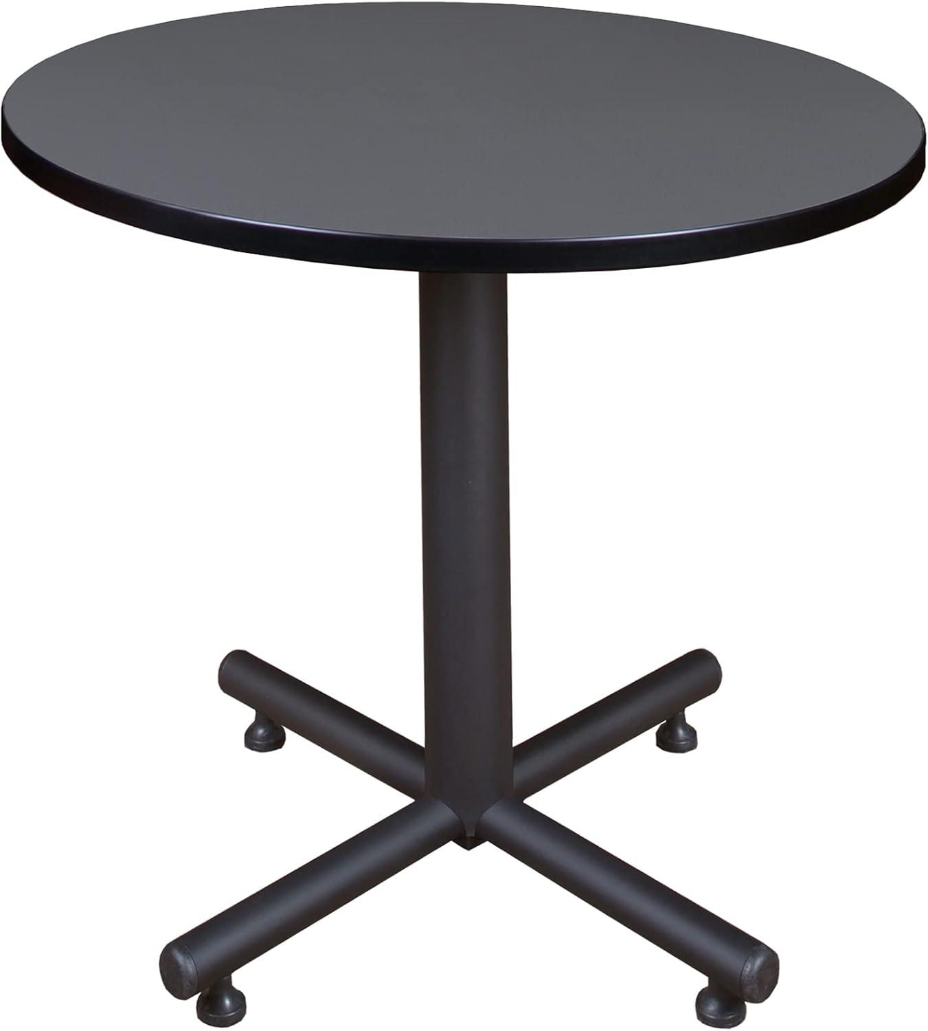 Elevare 30" Round Grey Melamine and Metal Modern Dining Table