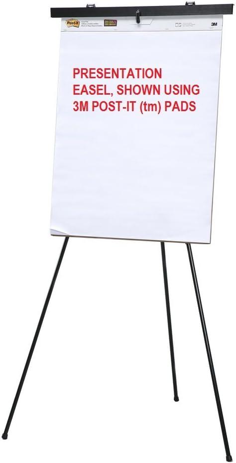 Audio-Visual Direct Lightweight Aluminum Flip Chart Presentation Easel, 70 inches Tall, Black