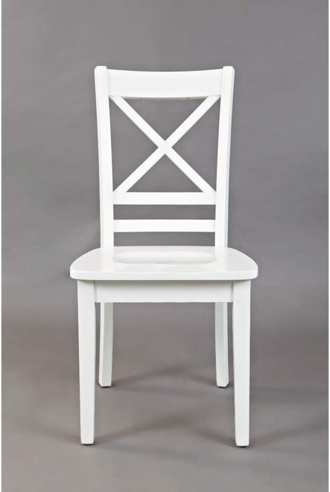 Paperwhite High Cross-Back Upholstered Side Chair in Solid Wood