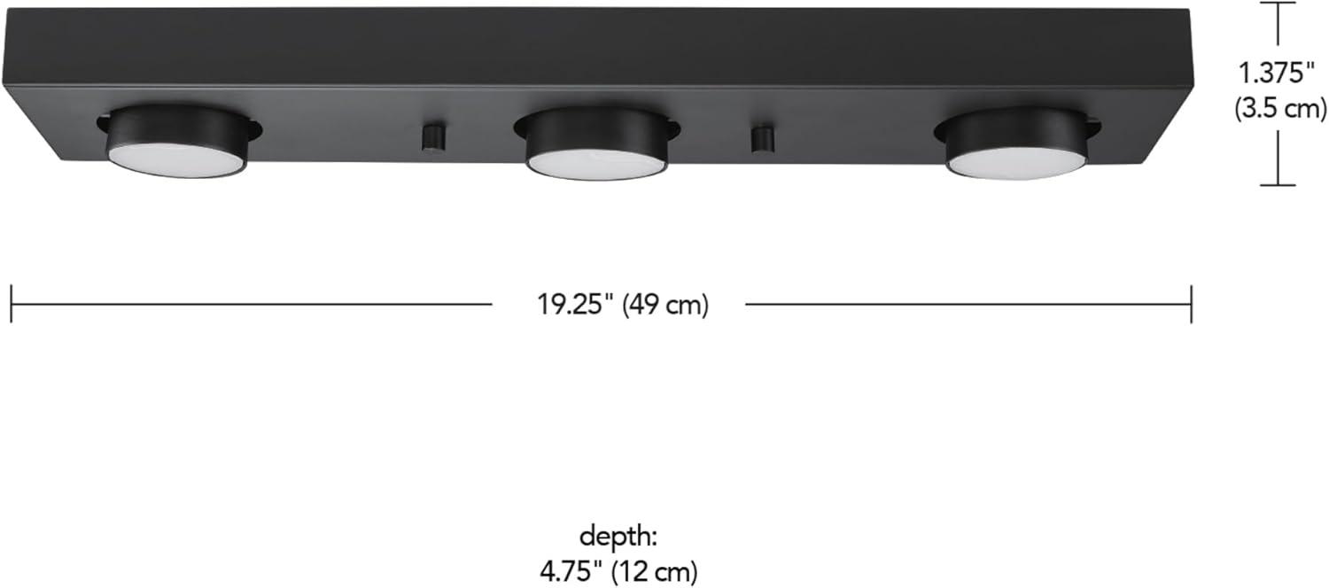 Globe Electric 59941 Bleecker 3 Light 19" Wide Led Accent Light Ceiling Fixture - Black