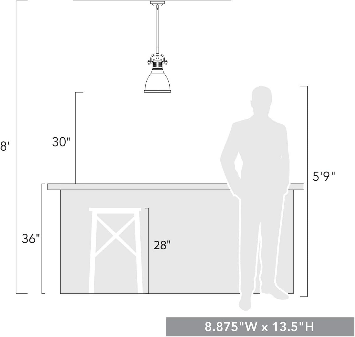 Golden Lighting Duncan 1 Light Pendant with Rod