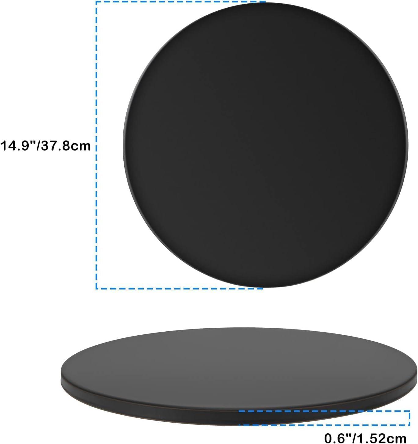 LIFETIME FLOORING LLC Round Pizza Grilling Stone For Oven, BBQ And Grill - 15” Non-Stick Black Ceramic Baking Stone For Pies, Pastry Bread, Calzone - Home Kitchen Accessories