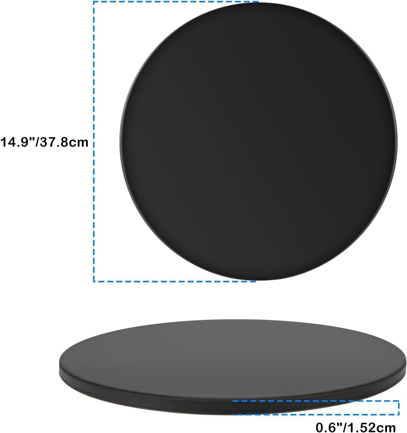 LIFETIME FLOORING LLC Round Pizza Grilling Stone For Oven, BBQ And Grill - 15” Non-Stick Black Ceramic Baking Stone For Pies, Pastry Bread, Calzone - Home Kitchen Accessories