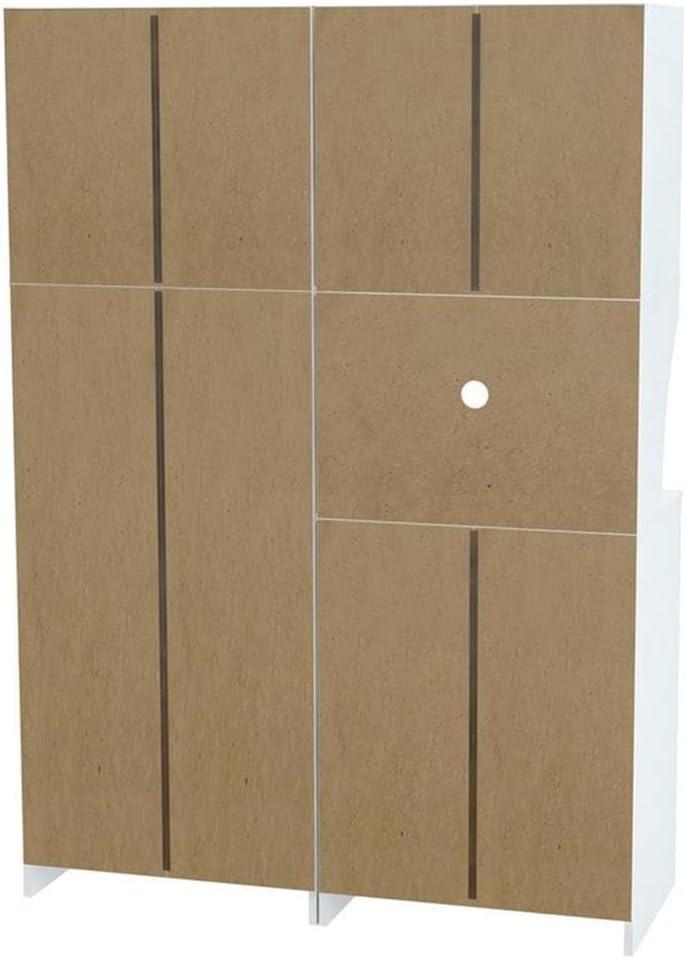 Inval Galley 2-Piece Microwave Kitchen Storage Cabinet 47"W, White and Oak