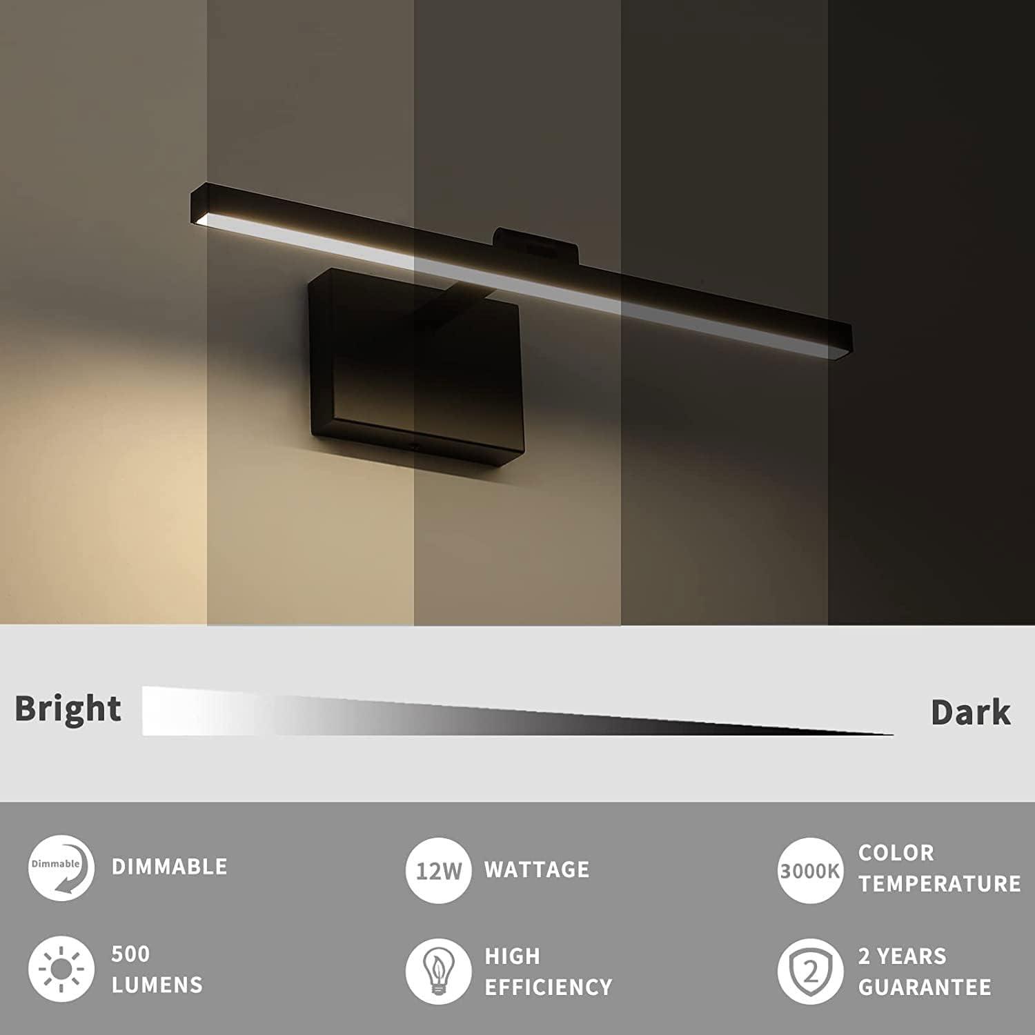 Matte Black Adjustable LED Wall Picture Light