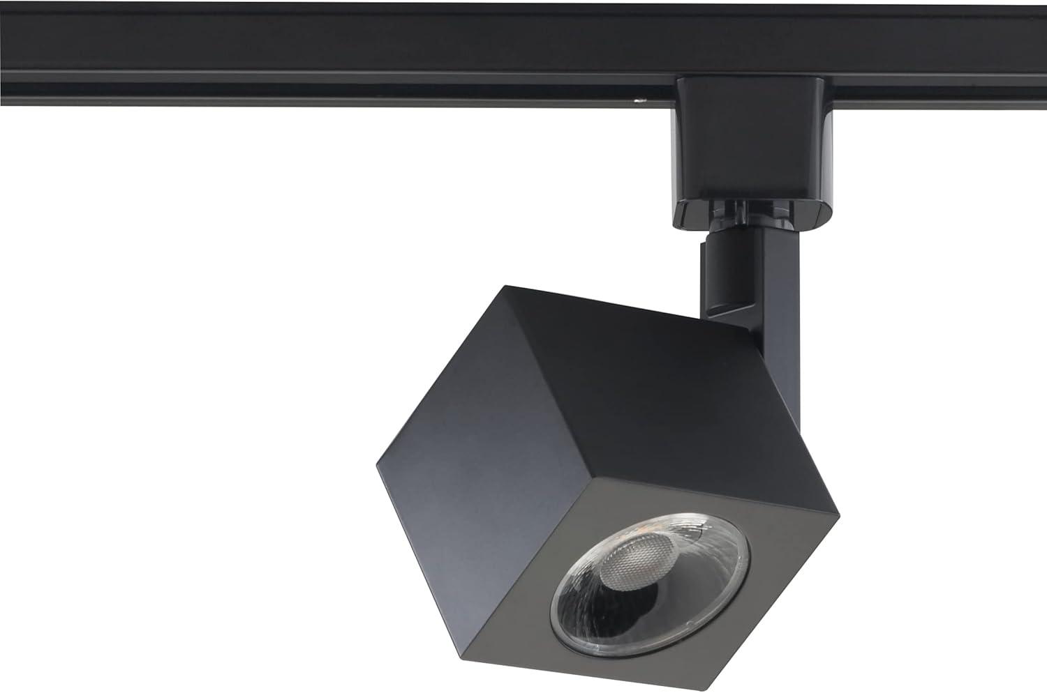 Black LED Square Track Light Head with Adjustable Swivel