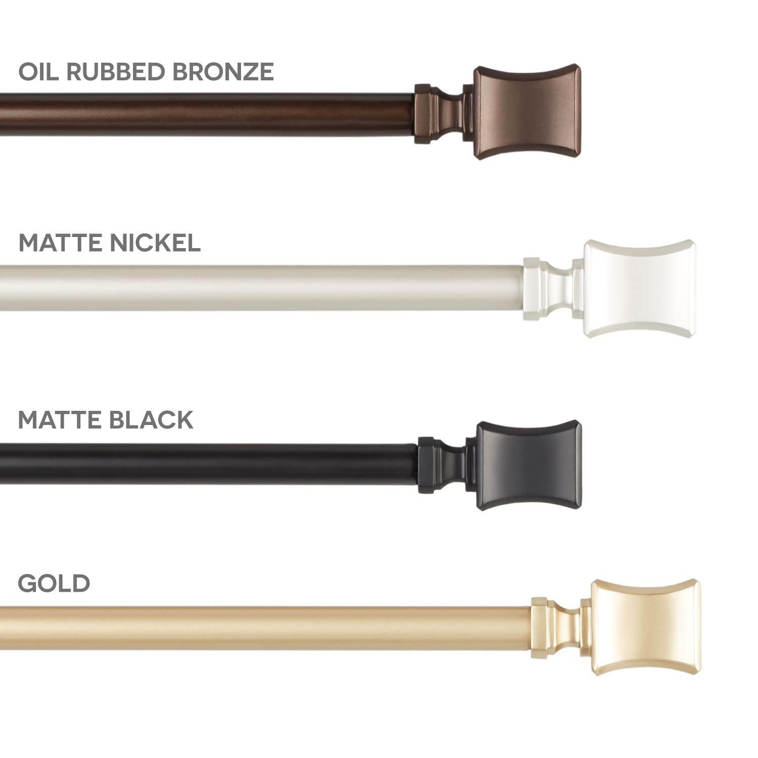 Amalgamated Textiles Exclusive Home Loran 1" Window Curtain Rod and Finial Set, Adjustable