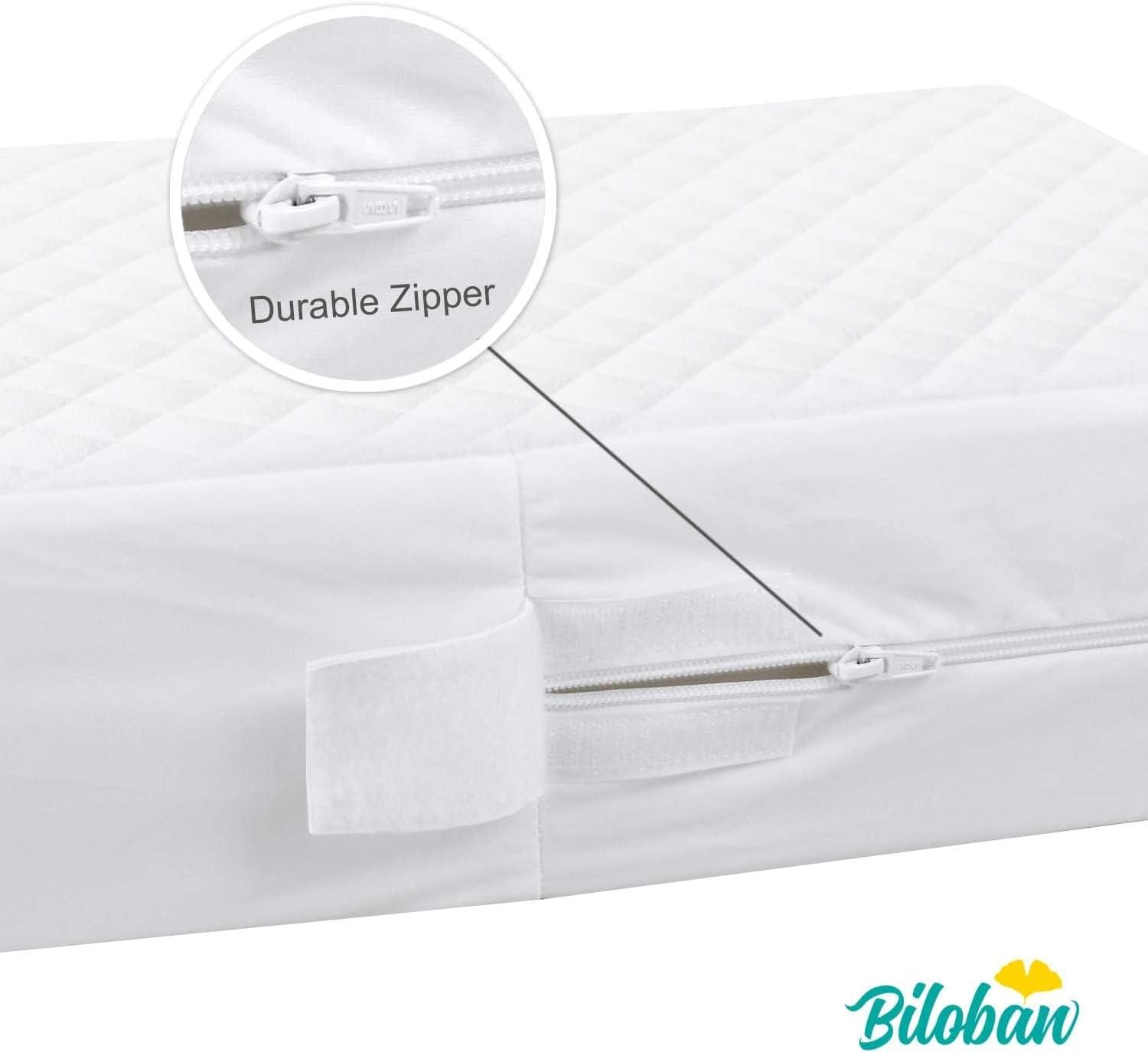 Biloban Waterproof Zippered Polyester Mattress Encasement, Crib Bed