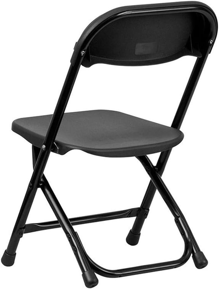 Kids Black Ergonomic Armless Metal Folding Chair Set