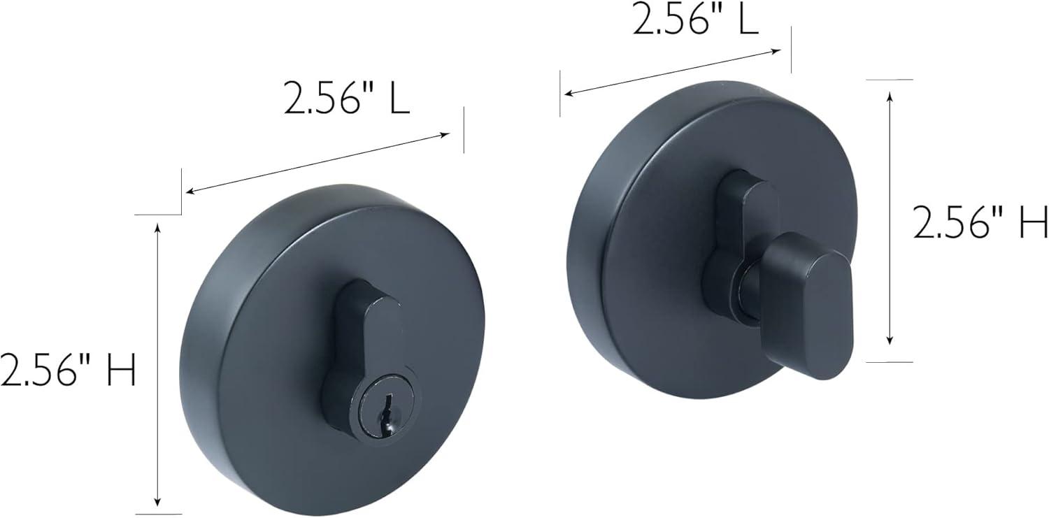 Matte Black Contemporary Single Cylinder Deadbolt