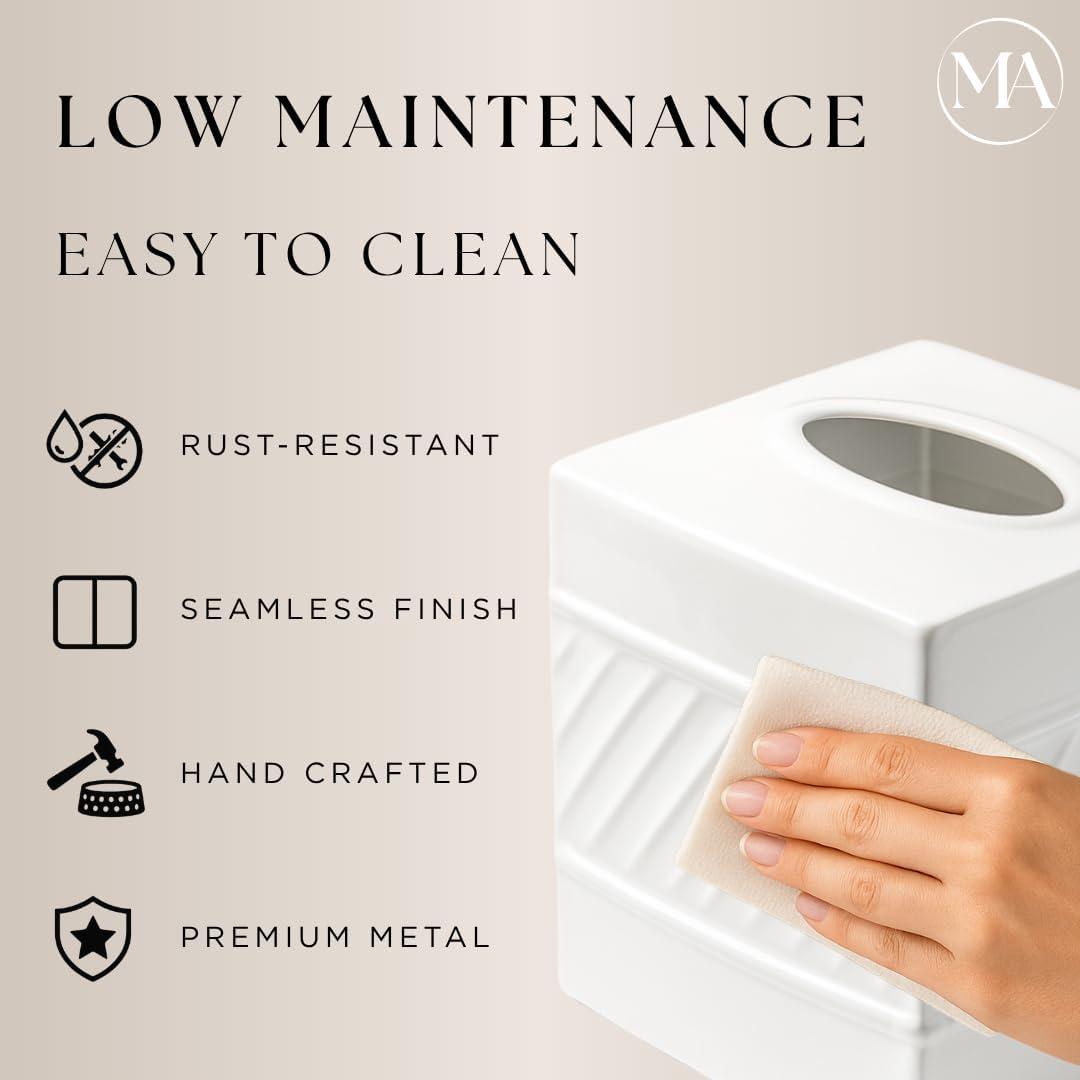 Monarch Abode Wave Embossed Metal Tissue Box Cover