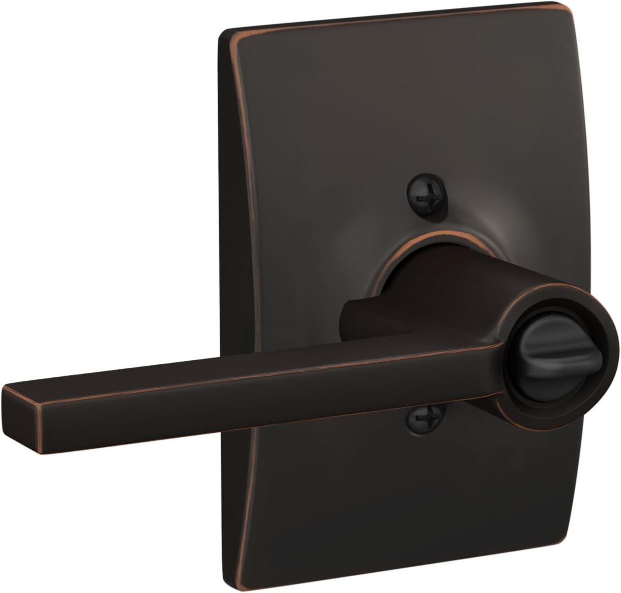 SCHLAGE F51A LAT 716 CEN Latitude Lever with Century Trim Keyed Entry Lock, Aged Bronze
