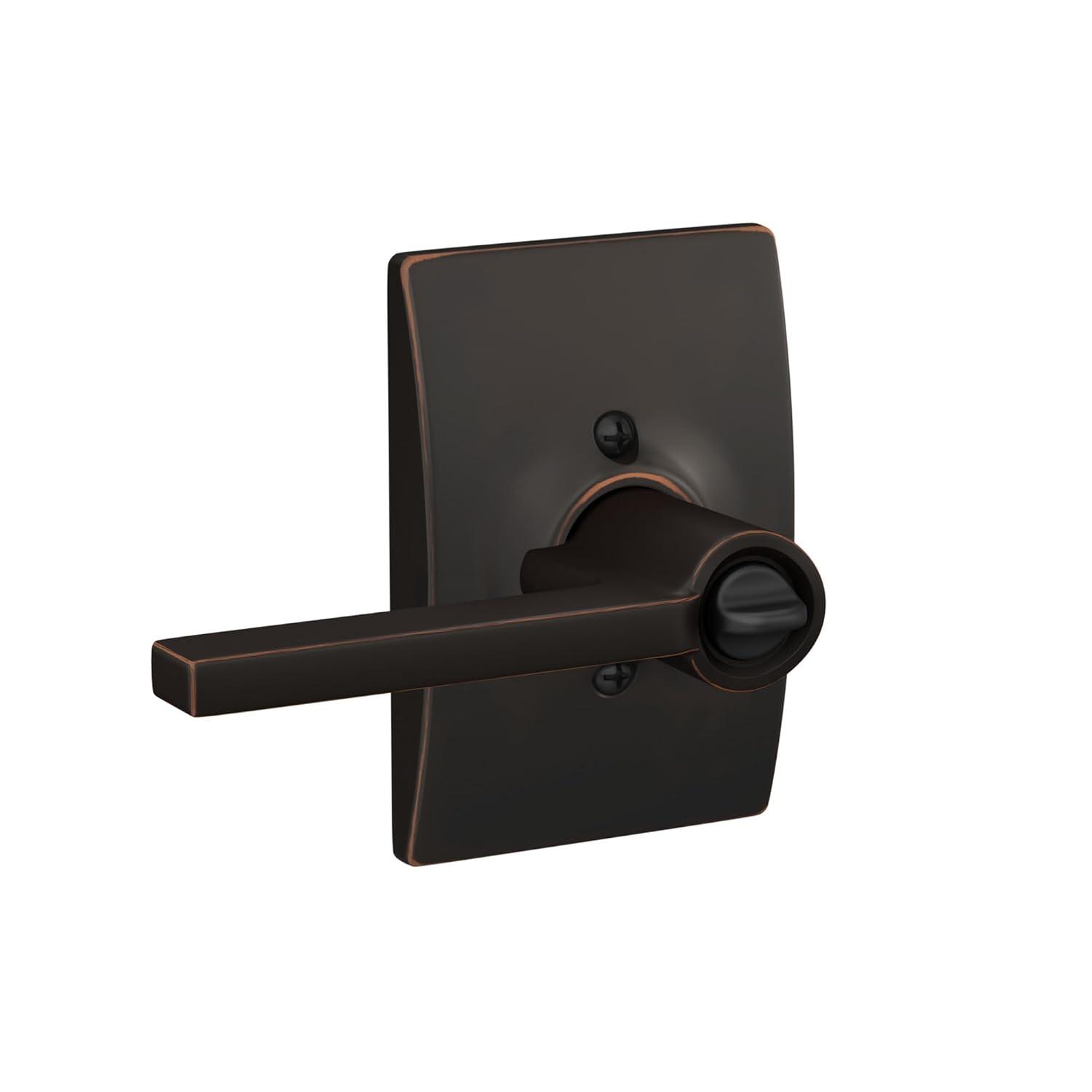 SCHLAGE F51A LAT 716 CEN Latitude Lever with Century Trim Keyed Entry Lock, Aged Bronze