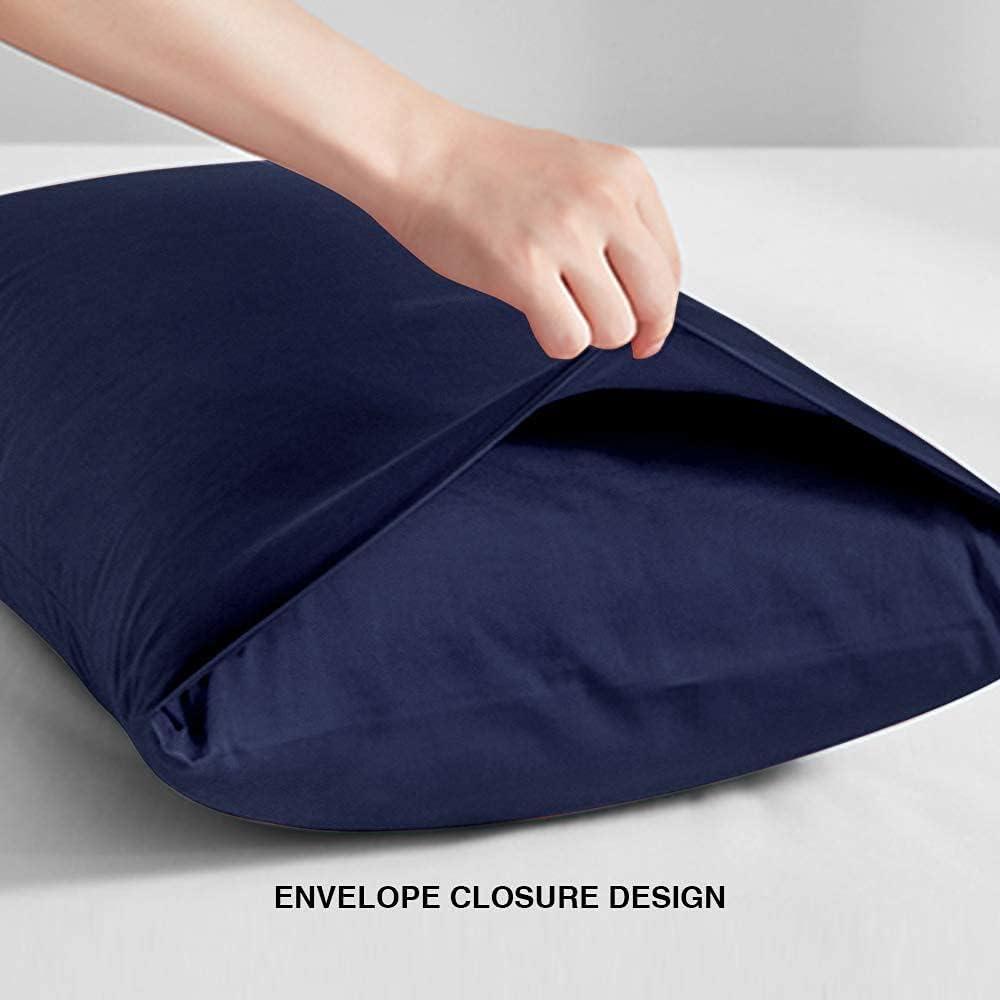 Navy Microfiber Hypoallergenic Body Pillowcase with Envelope Closure