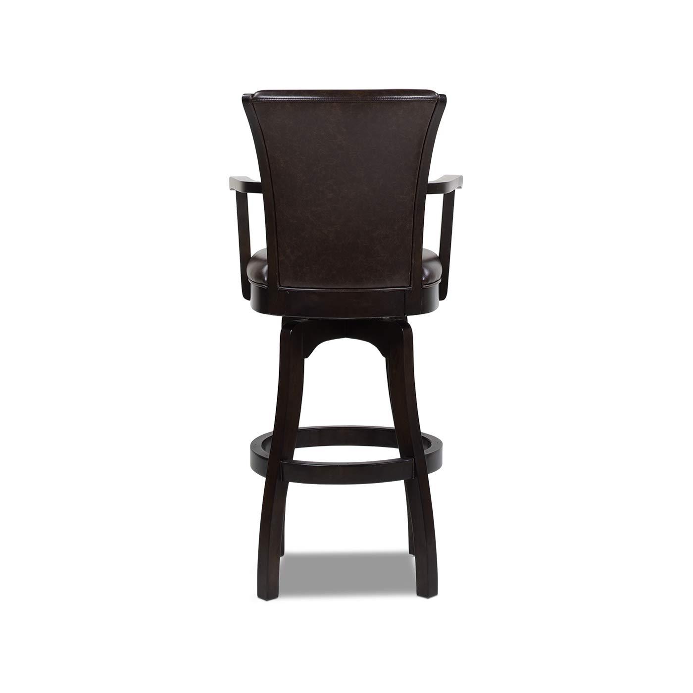 Williams 31" Swivel Bar Stool with Armrests Vintage Brown Faux Leather