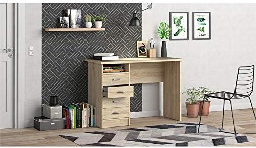 Tvilum Warner 4 Drawer Office Desk with 1 Shelf for Adults, Oak