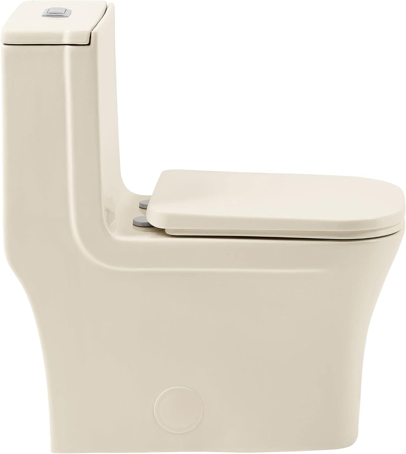 Concorde Bisque Square High-Efficiency Dual-Flush Toilet