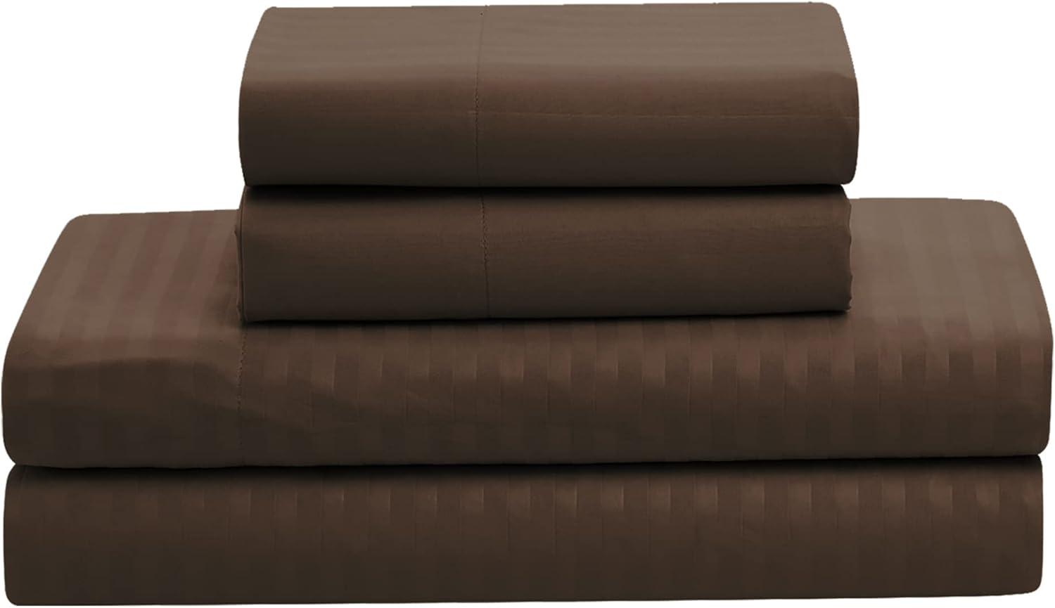 Sweet Home Collection Dobby Stripe Embossed Bed In a Bag Comforter Set