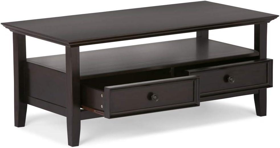 Simplihome Coffee Table, Amherst, Hickory Brown