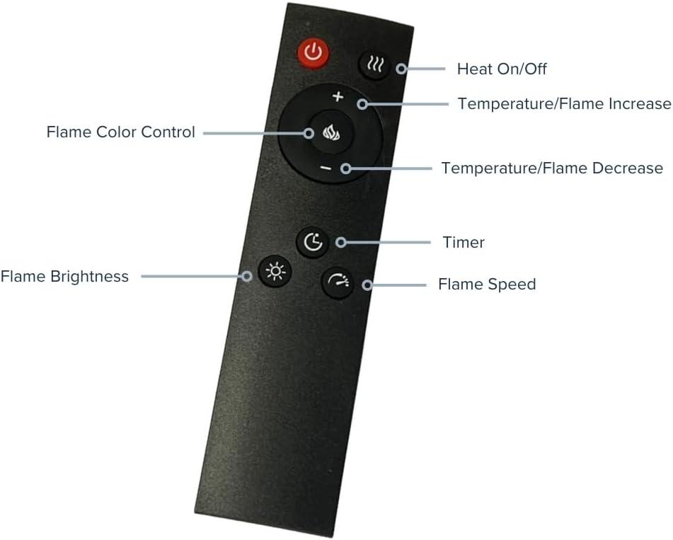 Uptown 33" Infrared Electric Fireplace Insert Heater with Trim Kit, Compatible with Alexa & Google, Remote Control