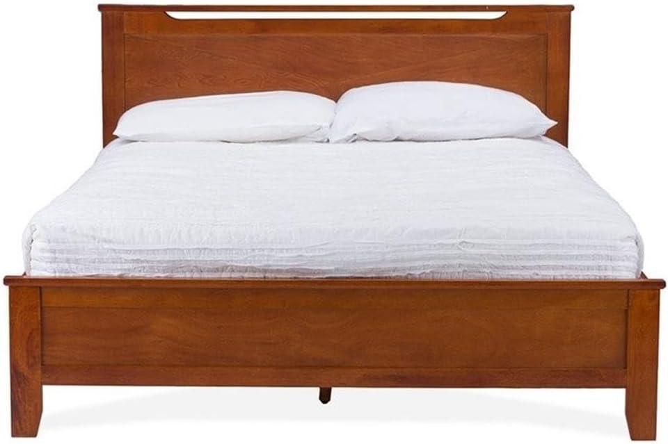 Twin Demitasse Wood Contemporary Bed -Brown - Baxton Studio: Solid Rubberwood, X-Pattern Headboard