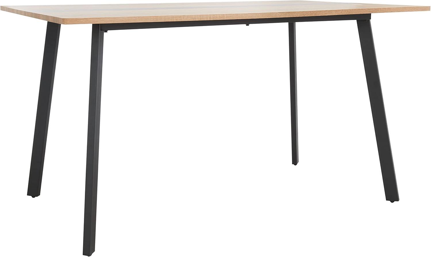 SAFAVIEH Leith Scandinavian Dining Table, Natural/Black (55.1 in. W x 35.4 in. D x 29.9 in. H)